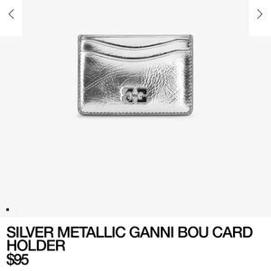 NWT Silver Metallic Ganni Bou Cardholder